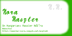 nora maszler business card